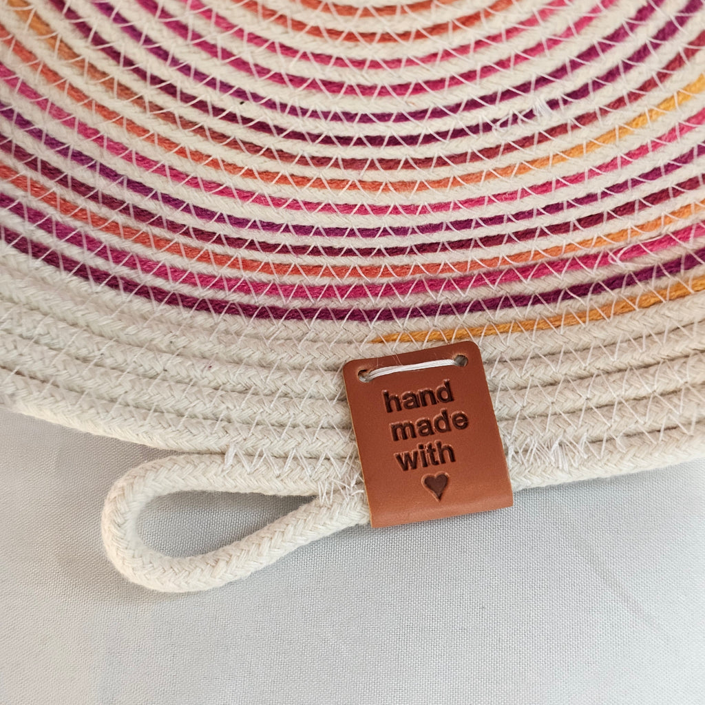 Rope Bowl, Small Size, Variegated Pink & Orange