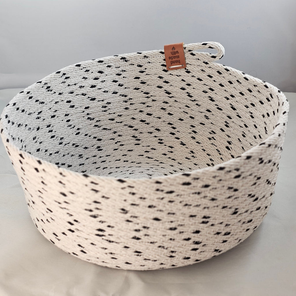 Rope Bowl, Large, Black & White