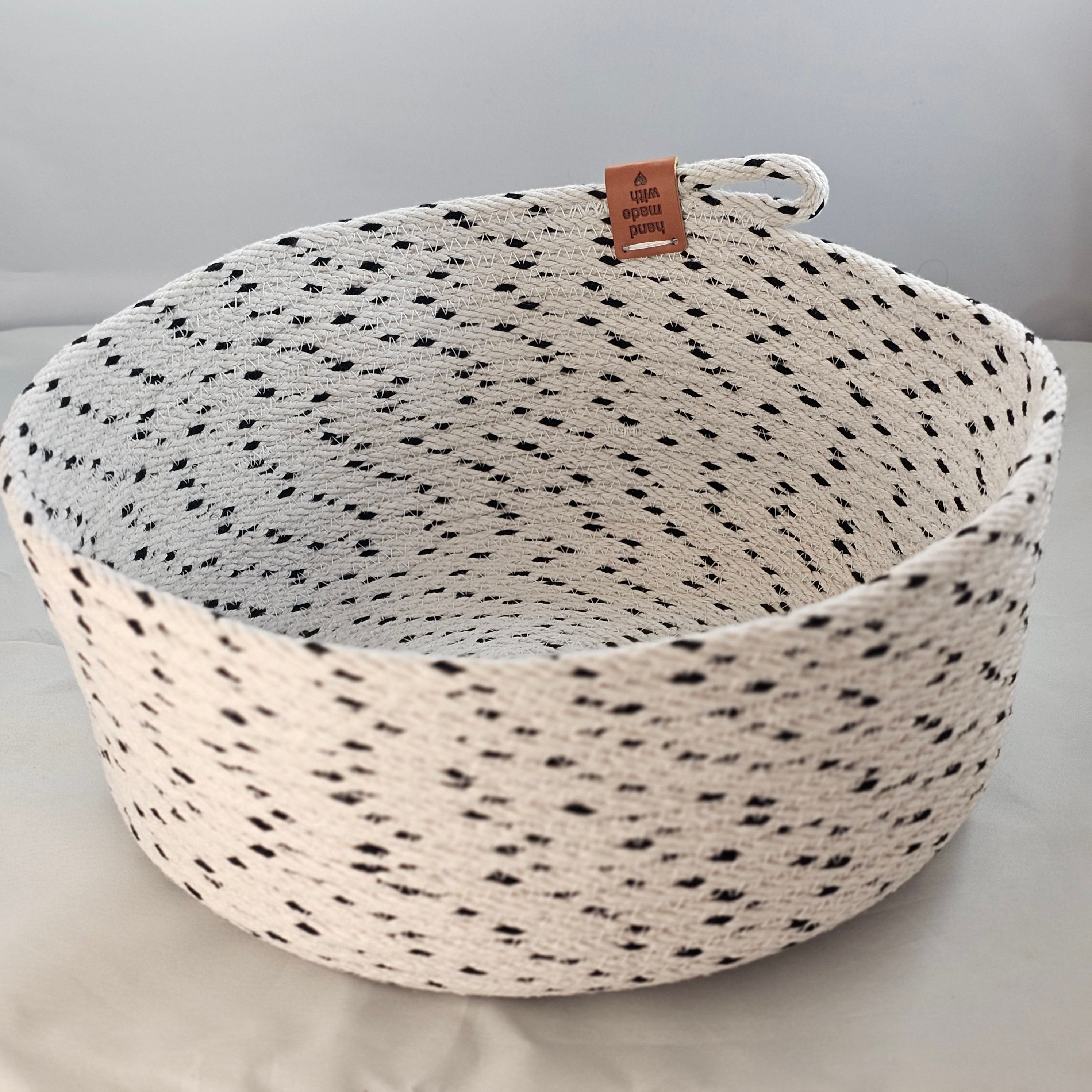 Rope Bowl, Large, Black & White