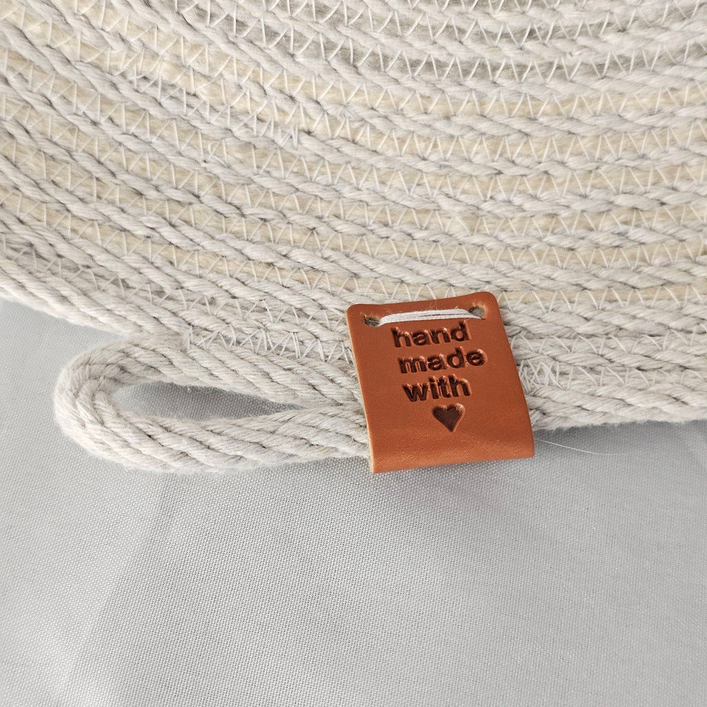 Rope Bowl, Medium Shallow Size, Grey & Cream