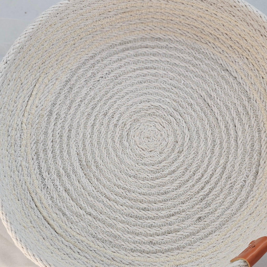 Rope Bowl, Medium Shallow Size, Grey & Cream
