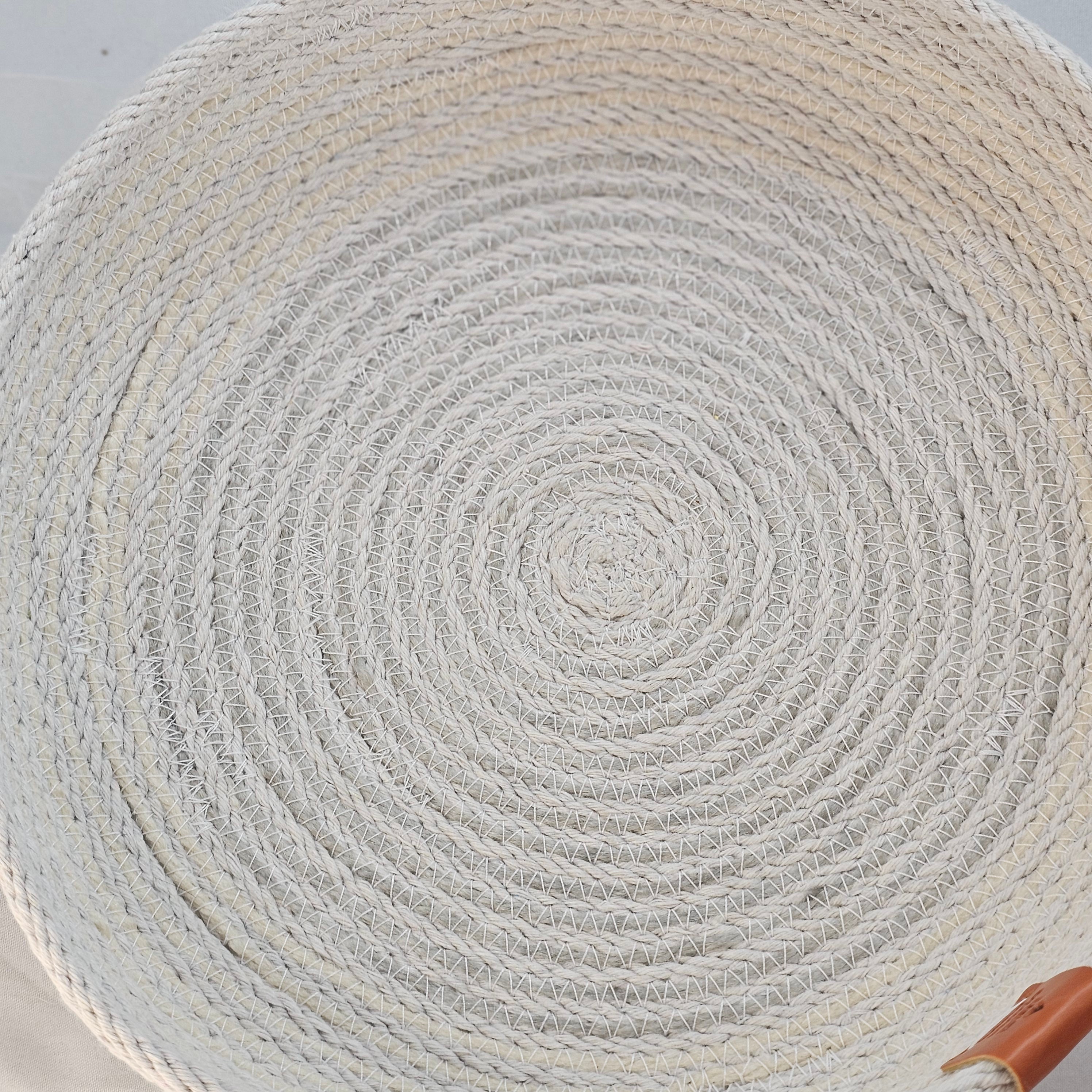 Rope Bowl, Medium Shallow Size, Grey & Cream
