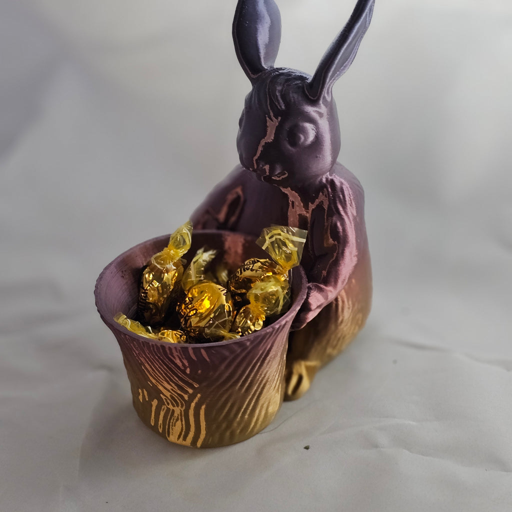 3D printed Rabbit Bowl, Purple & Gold