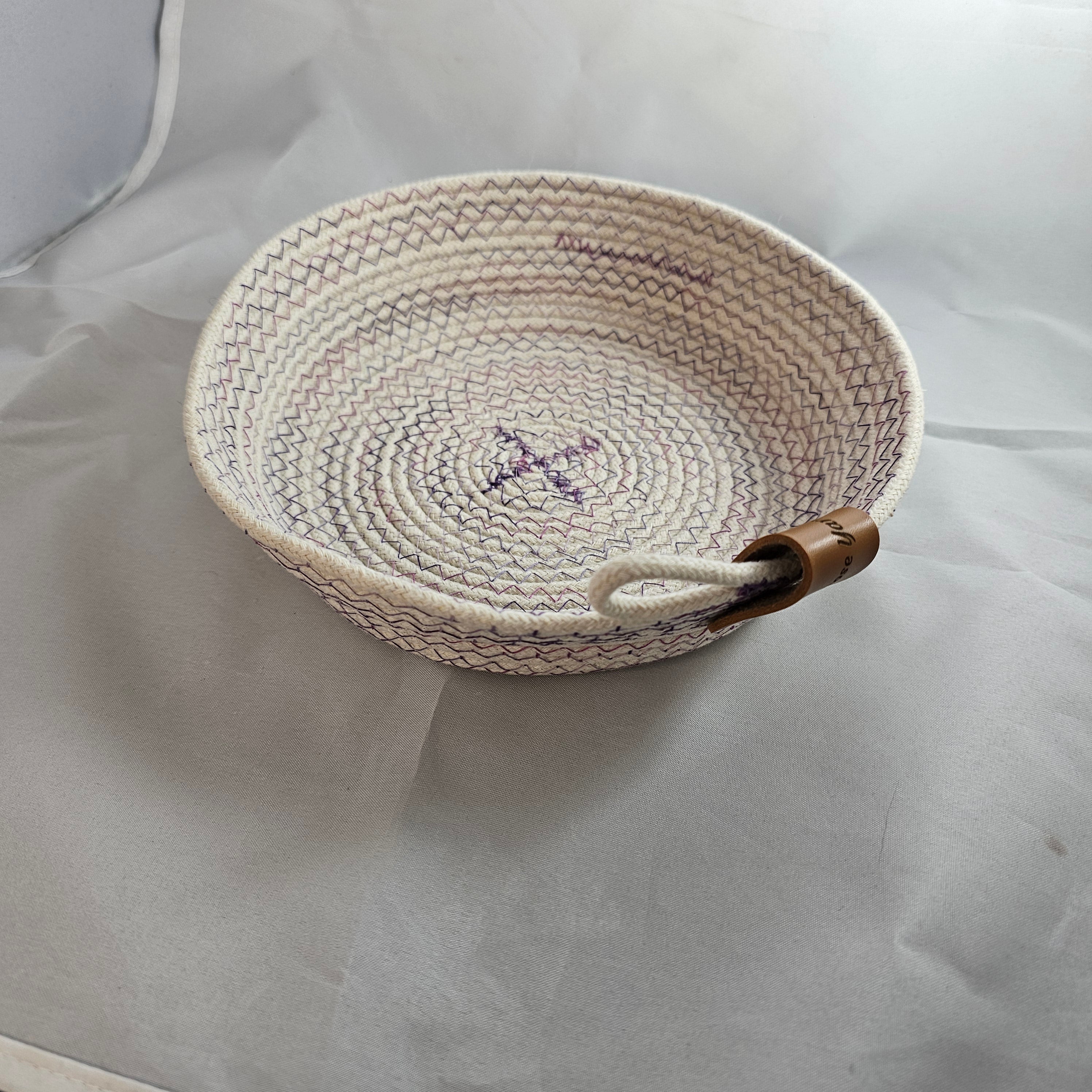 Rope Bowl, Small, Variegated Purple & Cream