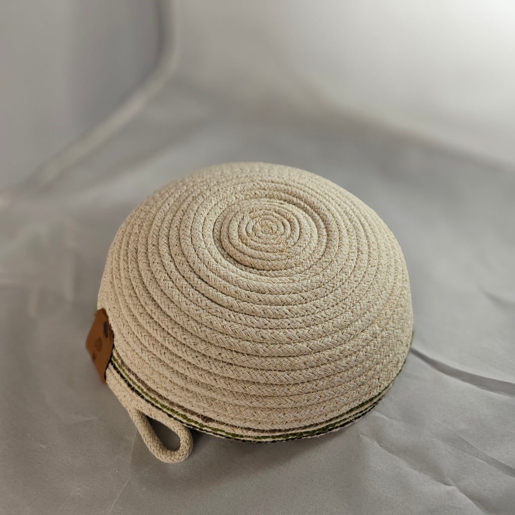 Rope Bowl, Small, Green, Brown & Cream