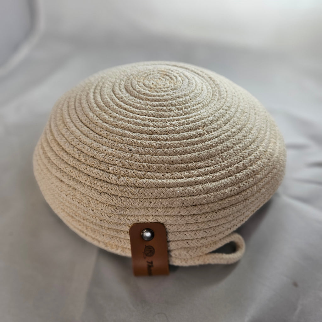 Rope Bowl, Medium, Green Brown & Cream