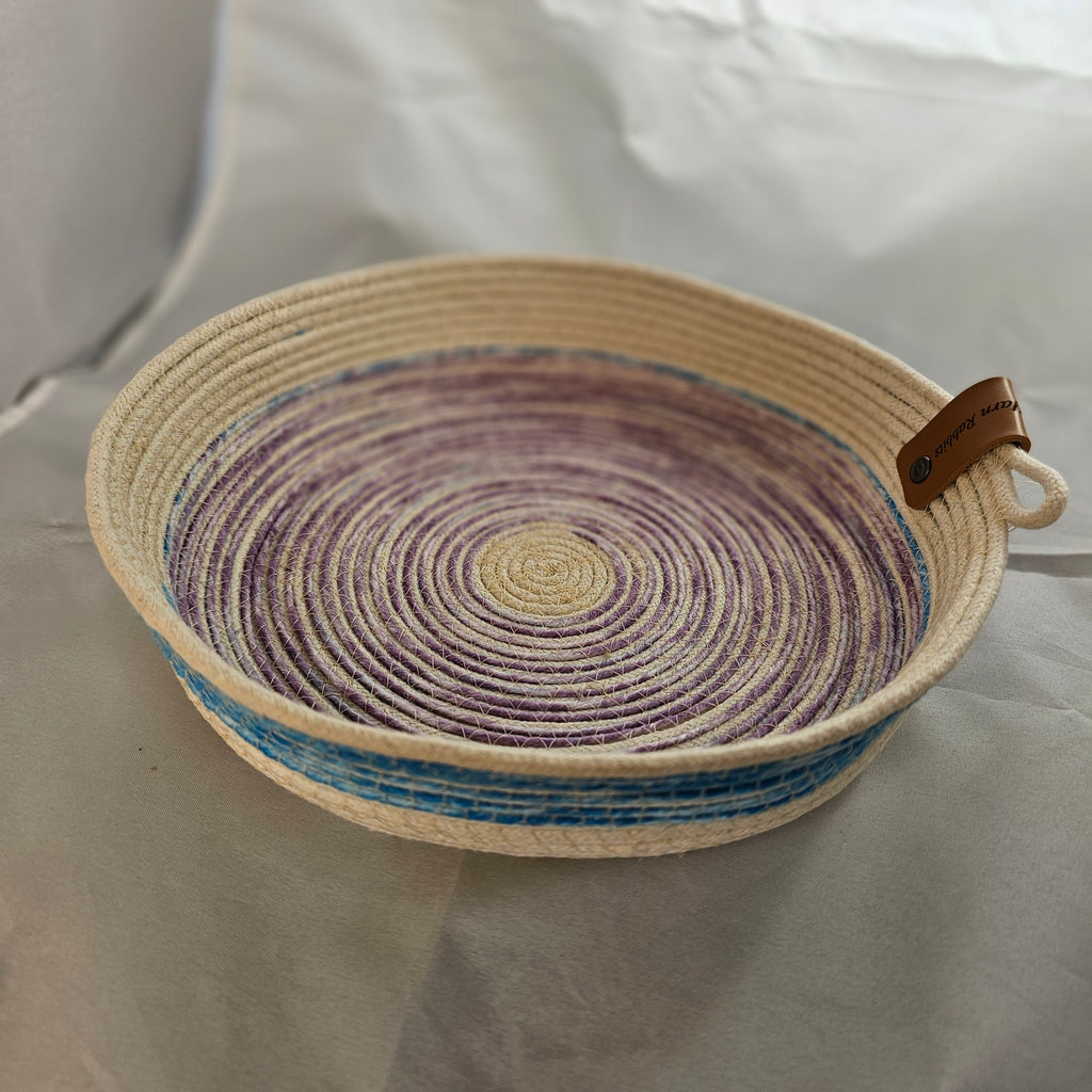 Rope Bowl, Large, Purple, Blue & Cream