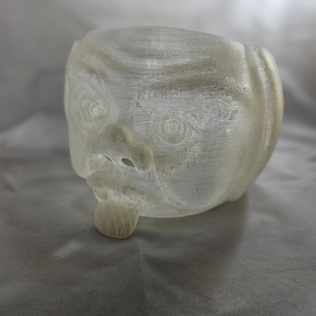 Yarn Bowl, Old Man Head, Ghost White, 3D Printed