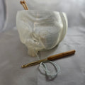 Yarn Bowl, Old Man Head, Ghost White, 3D Printed