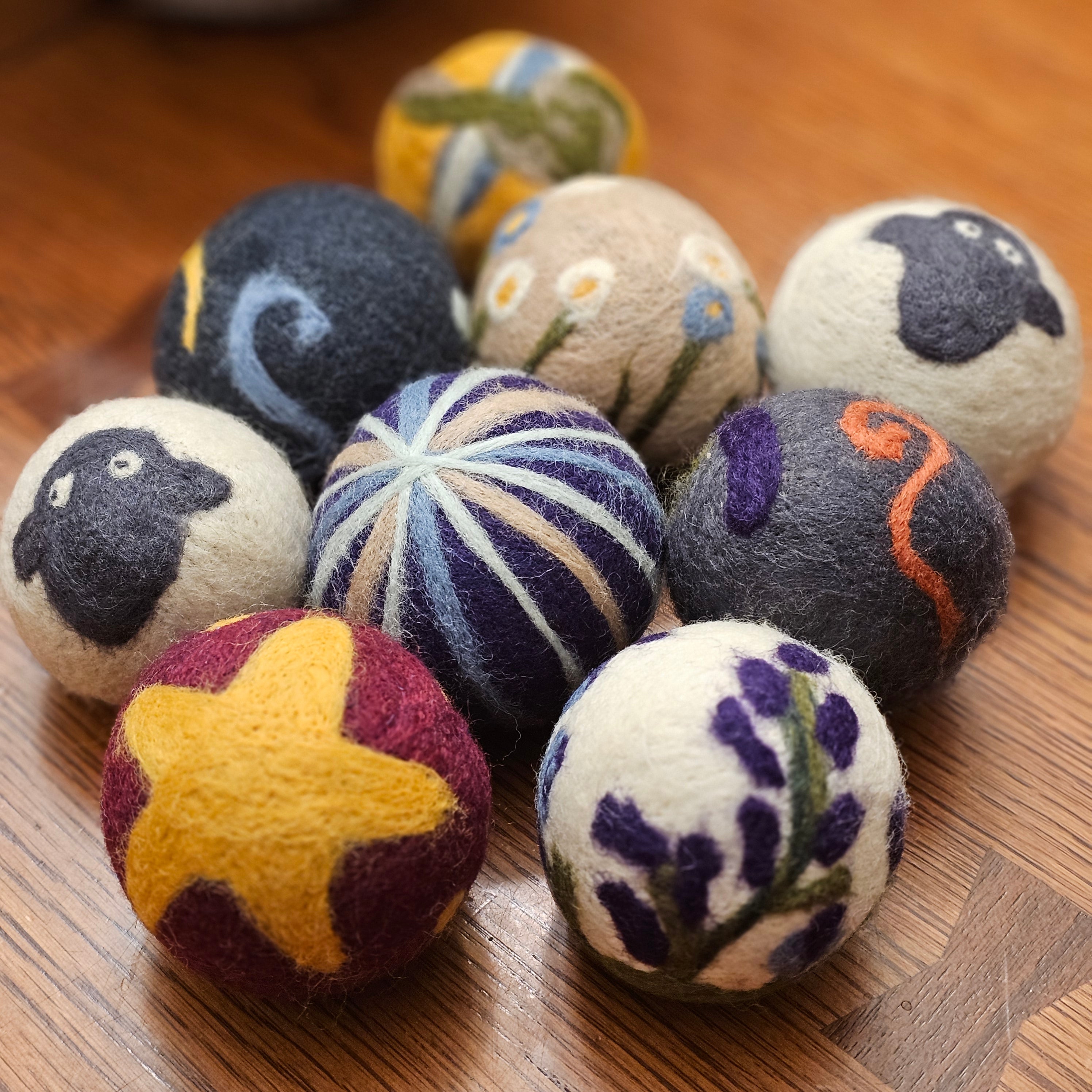 Needle Felted Wool Dryer Ball Set