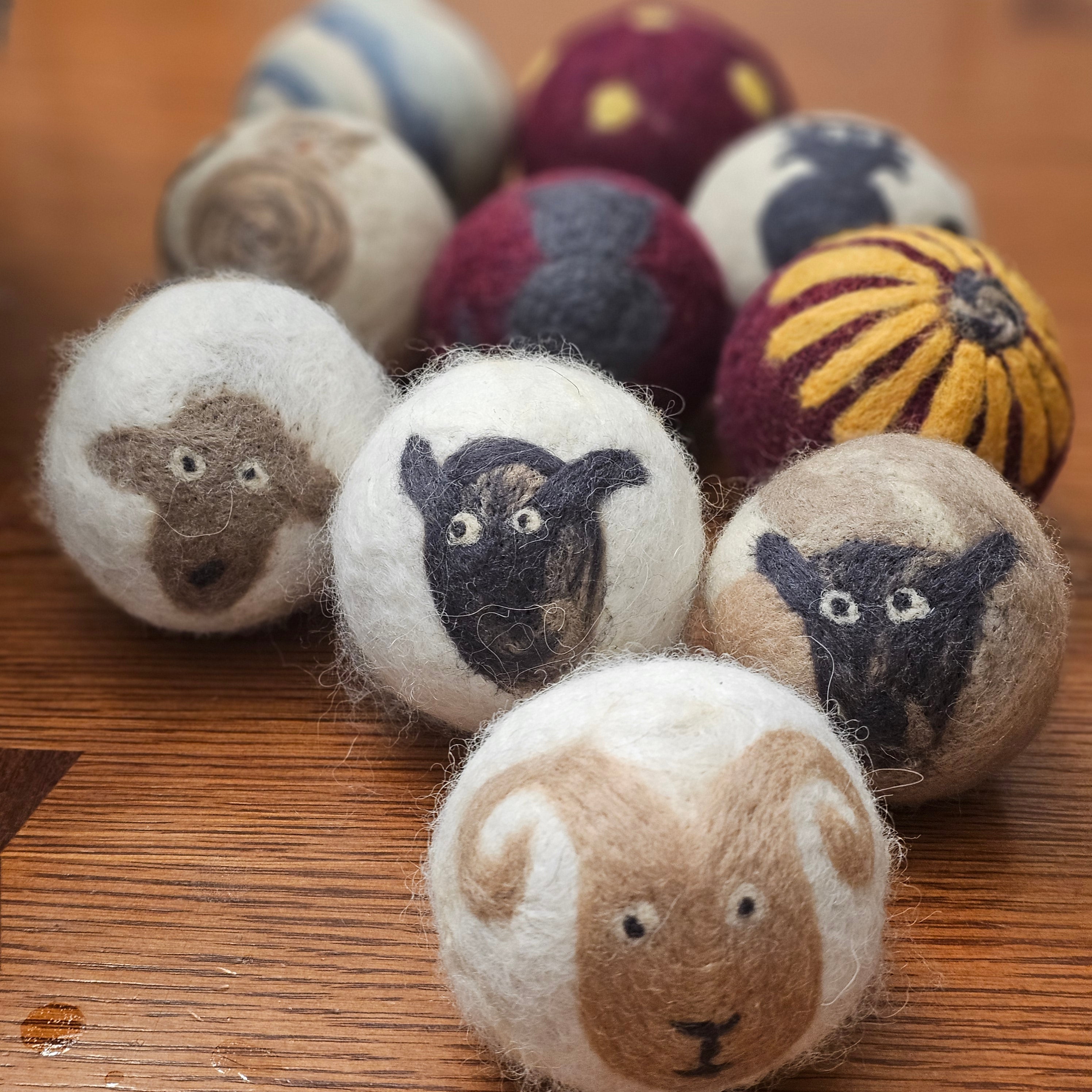 Needle Felted Wool Dryer Ball Set