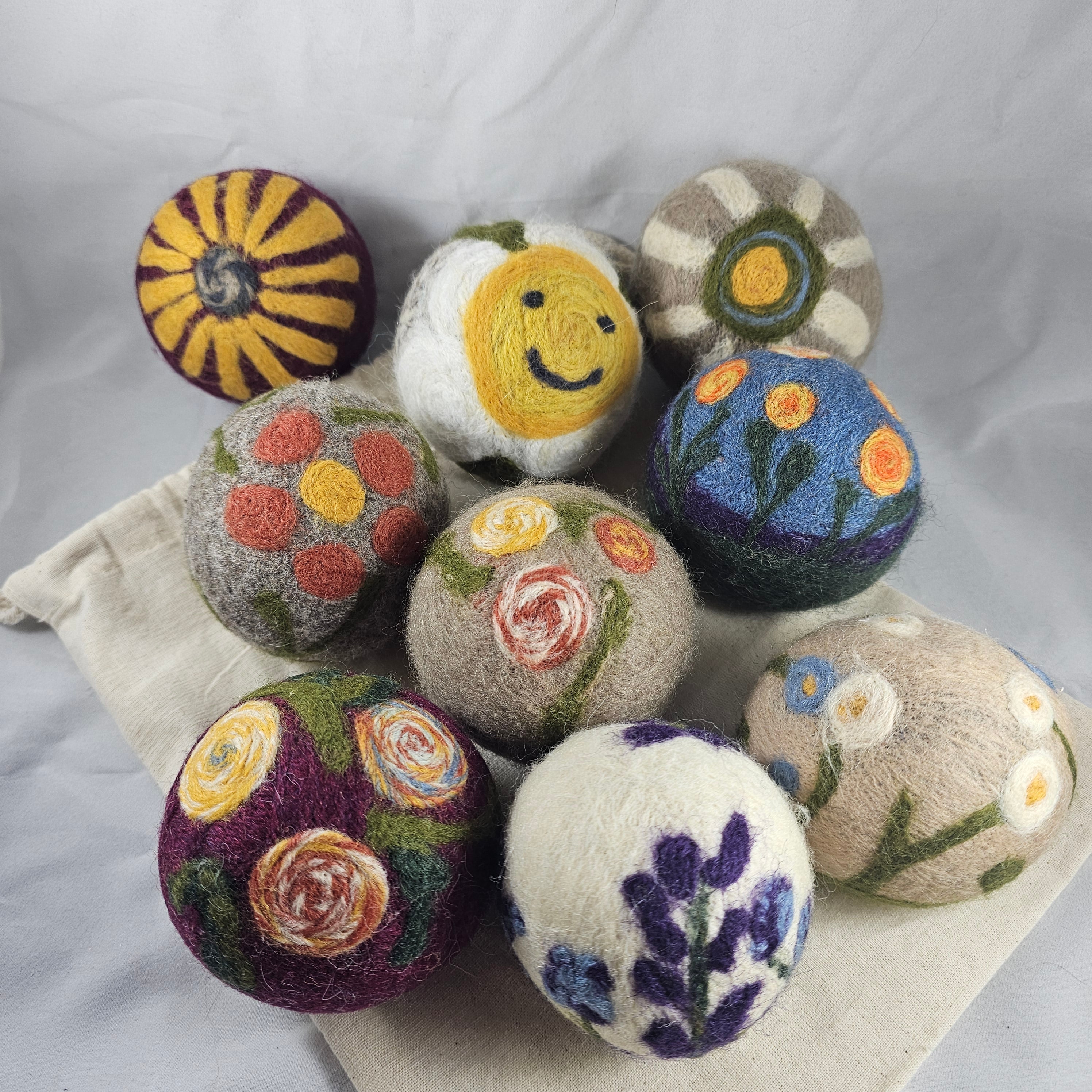Needle Felted Wool Dryer Ball Set
