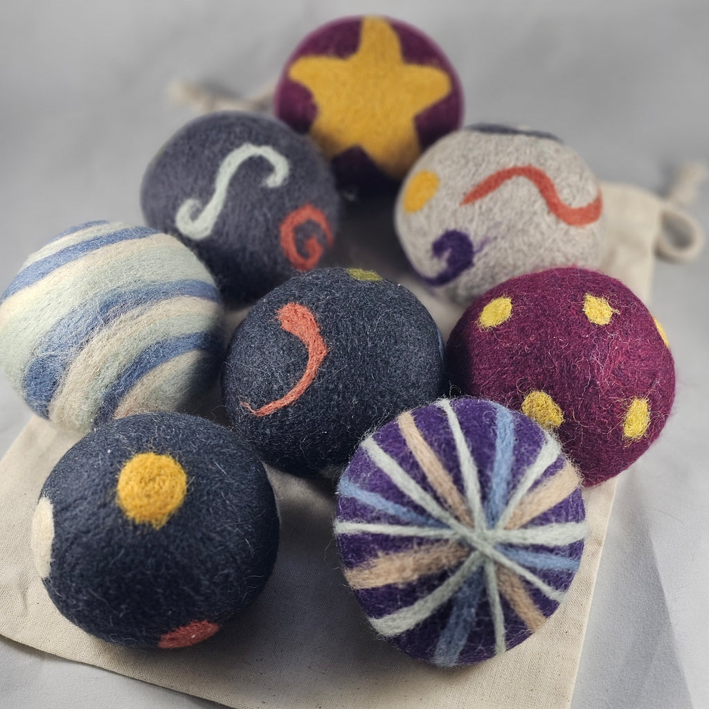 Needle Felted Wool Dryer Ball Set