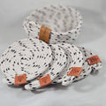 Rope Coaster Set of 4 with Storage Bowl, Black & White