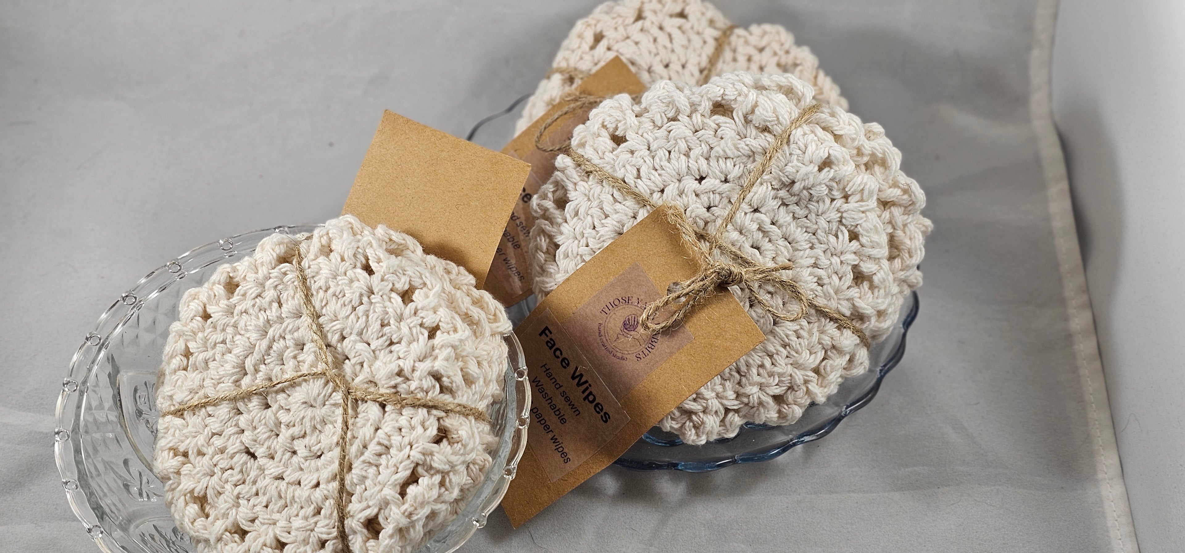 Face Wipes Set, Crocheted