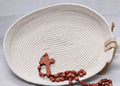 Rope bowl, small, oval, cream