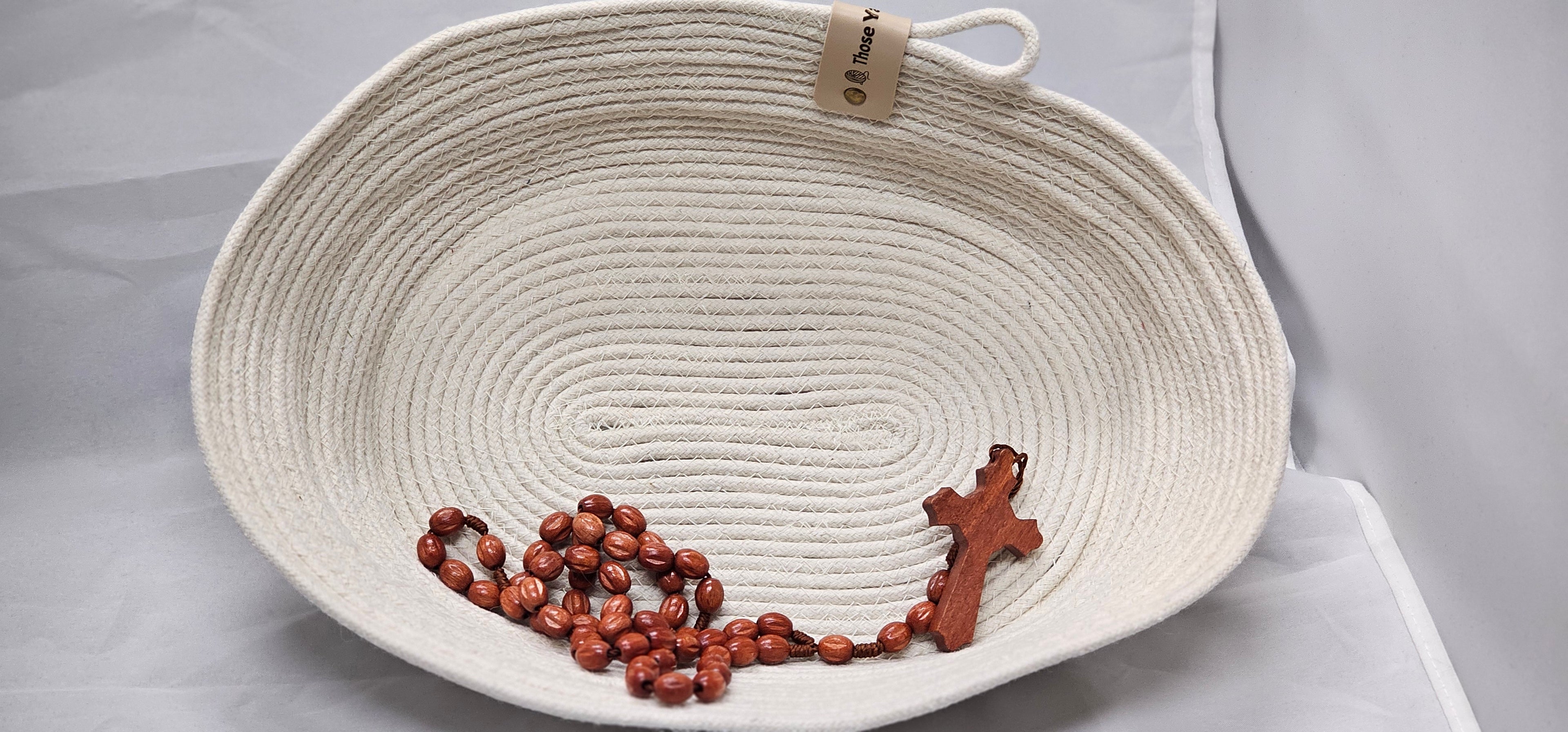 Rope bowl, Medium, Cream